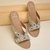 Rocia By Regal Gold Women Embroidered Wedges