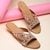 Rocia By Regal Rose Gold Women Embroidered Wedges