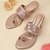 Rocia By Regal Rose Gold Women Mirror Work Kolhapuri Wedges