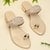 Rocia By Regal Gold Women One Toe Embroidered Sandals
