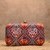 Rocia By Regal Red Women Silk Patola Print Metal Clutch
