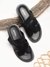 Imperio By Regal Black Men Smart Stylish Leather Sandals