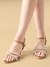 Rocia By Regal Antique Gold Women Vinyl Studded Block Heel Sandals