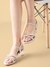 Rocia By Regal Silver Women Vinyl Studded Block Heel Sandals