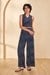 Womens Navy Casual Geometric Kurta Set