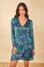 Womens Blu/Prt Evening Abstract Dress