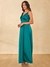 Womens Emrald Green Evening Solid Maxi