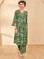 Womens Green Occasion  Leafy Print  Kurta Set