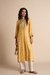 Womens Mustard Casual Floral Kurta