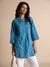 Global Desi L.Blue Casual Floral Tunic