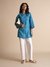 Womens L.Blue Casual Floral Tunic