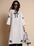 Womens White Casual Solid Kurta