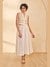 Womens Off White Casual Jacquard Kurta Set