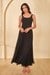Womens Black Evening Solid Maxi