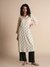 Womens White Casual Floral Kurta