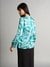 AND Blu/Prt Casual Abstract Top