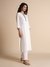 Womens White Casual Dobby Kurta