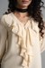 Womens Cream Evening Wear Solid Top