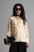 Womens Cream Evening Wear Solid Top