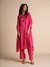 Womens Pink Occasion Foil Print Kurta Set