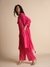 Womens Pink Occasion Foil Print Kurta Set