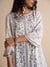 Womens White Casual Geometric Kurta