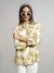 Womens Bge/Olv Work Floral Top