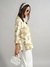 Womens Bge/Olv Work Floral Top