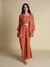 Womens Rust Evening Ethnic Motifs Kurta Set