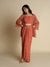 Womens Rust Evening Ethnic Motifs Kurta Set