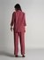 Womens Maroon Work Solid Co-ords
