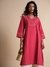 Womens Red Casual Solid Kurta