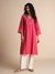 Womens Red Casual Solid Kurta