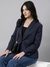 SHOWOFF Women's Navy Blue Single-Breasted Blazer