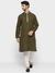 Ethnix By Raymond Olive Kurta With Churidar