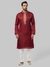 Ethnix by Raymond Men Maroon Polyester Blend Kurta