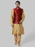 Ethnix By Raymond Medium Maroon Kurta With Bundi And Churidar