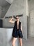 Black linen long vest and shorts co-ord set