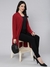 SHOWOFF Women's Solid Maroon Shrug