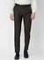 Men Contemporary Fit Structure Dark Brown Trouser
