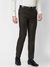 Men Contemporary Fit Structure Dark Brown Trouser