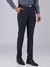 Men Slim Fit Checkered Dark Blue Trouser