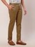 Men Slim Fit Solid Medium Khaki Trouser