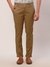 Men Slim Fit Solid Medium Khaki Trouser