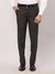 Men Slim Fit Checkered Dark Grey Trouser
