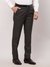 Men Slim Fit Checkered Dark Grey Trouser