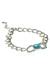 Estele Rhodium Plated Blue Zircon Oval Infinity Chain Adjustble Bracelet for women