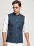 Men's Teal Mandarin Collar Solid Nehru Jacket