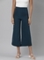 SHOWOFF Women's Flat-Front Teal Flared Solid Culottes