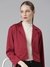 Women's Maroon Solid Shrug